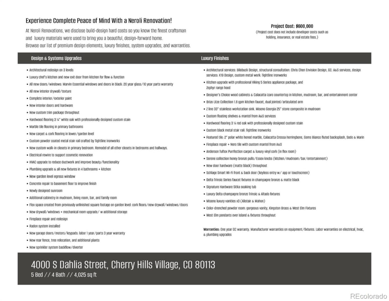 4000 S Dahlia St Cherry Hills North This stunning design-forward Neroli Renovations 5-bed, 4-bath home on .44 acre in Cherry Hills... Cherry Hills Village Arapahoe CO 80113 3042887 home for sale $2,637,000 3042887 Photo 50